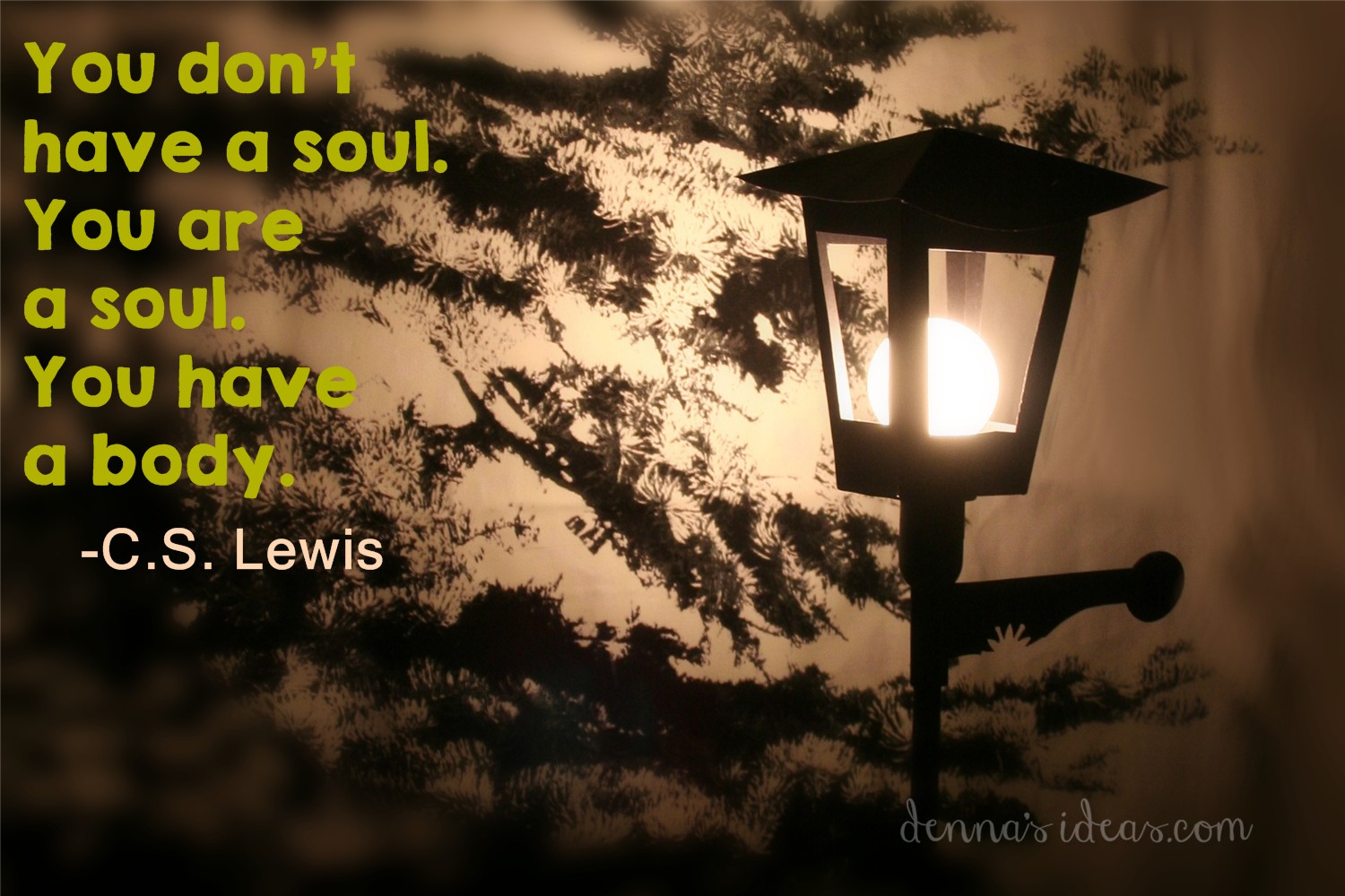 There’s a site here with lots of C.S. Lewis quotes. The following ...